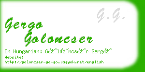 gergo goloncser business card